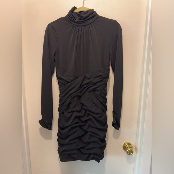 Cinq a Sept Amar Ruched Mini Black Dress - Picture 6 of 8